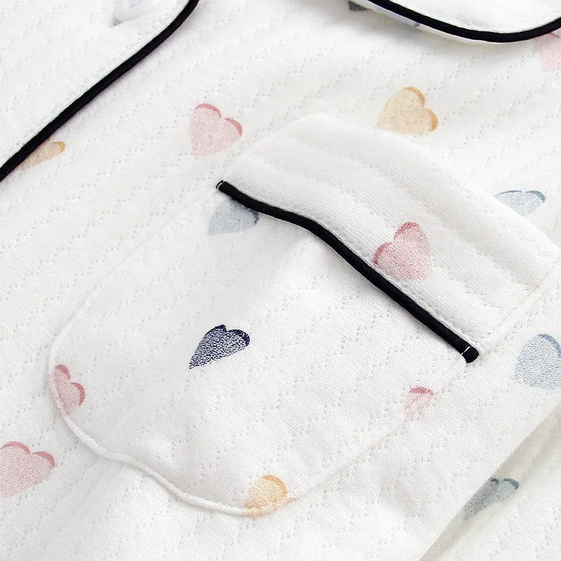 Hearts Cotton Long Sleeve Pants Pajama Set