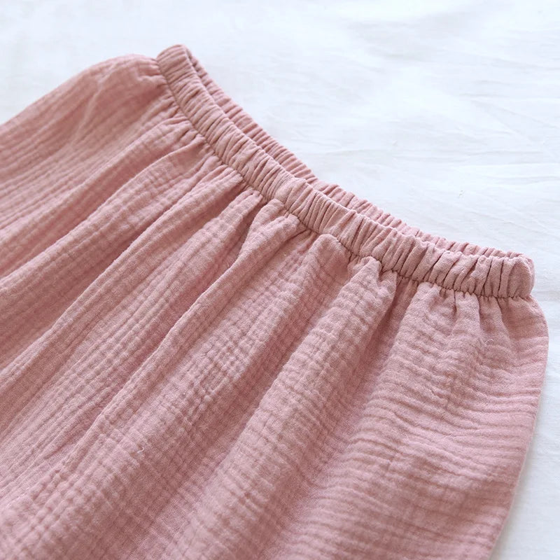 Kimono-Inspired Cotton Short-Sleeve Shorts Pajama Set
