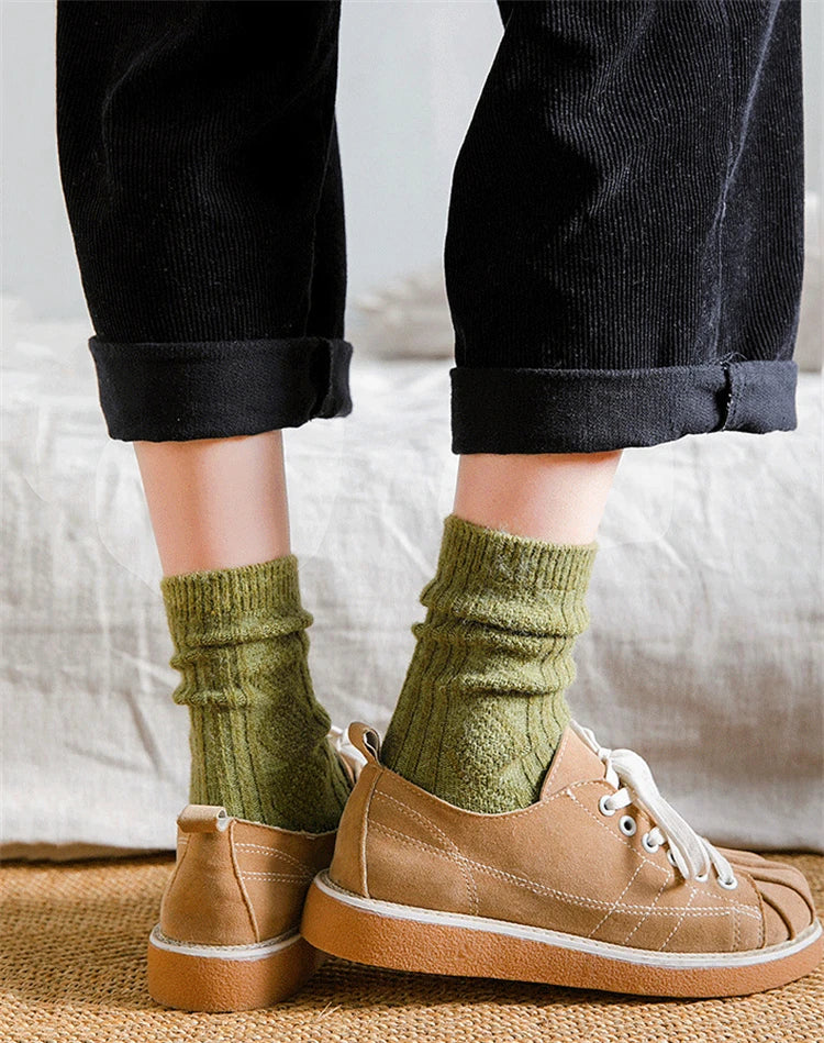 Striped Wool Crew Socks