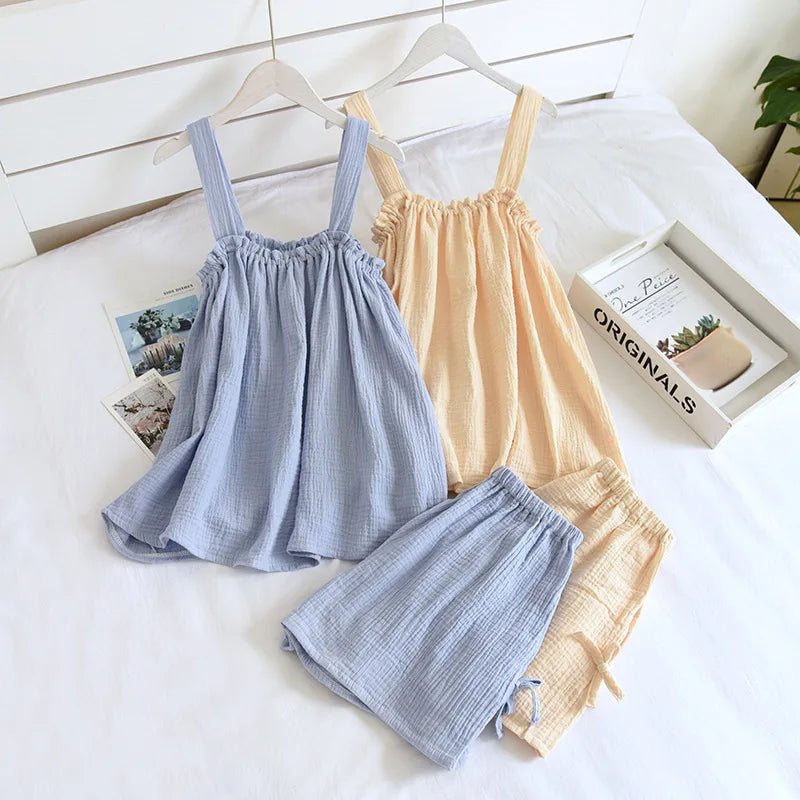 Light-and-Cozy Cotton Shorts Loungewear Set