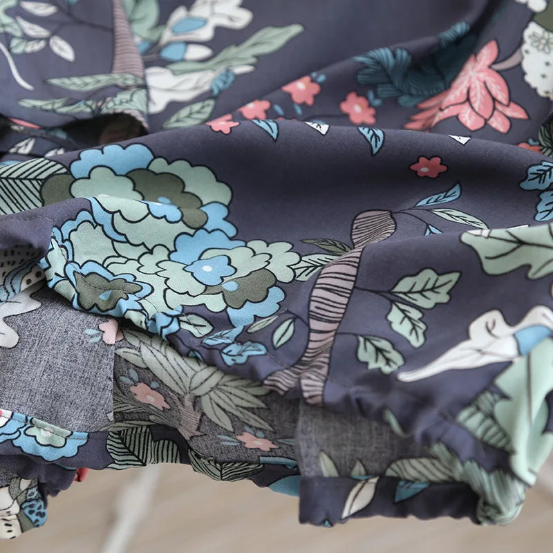 Tranquil Rayon Three-Quarter Sleeve Shorts Pajama Set