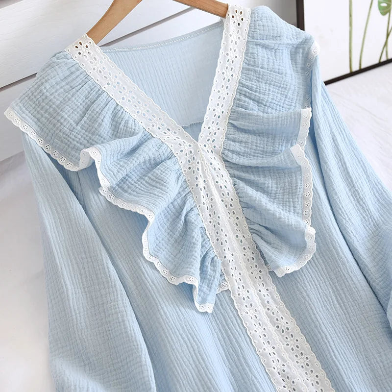 Princess Style Lace Cotton Nightgown