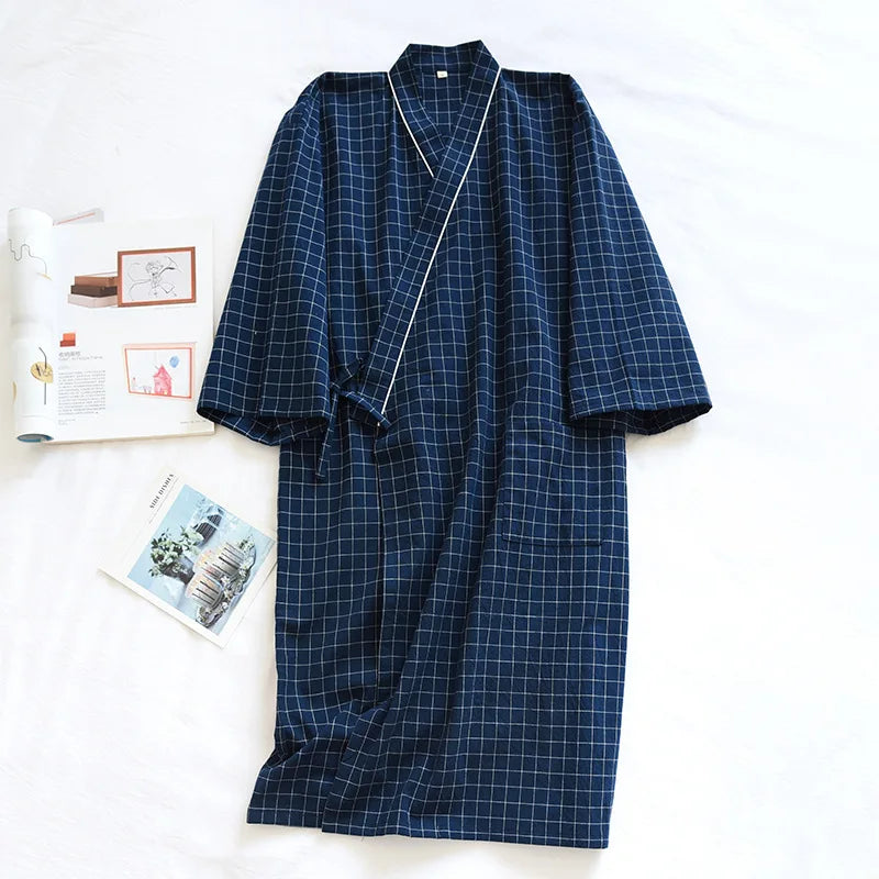 Relaxing Plaid Cotton Robes