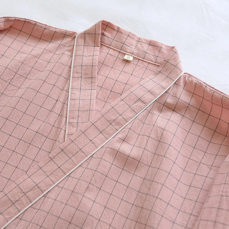 Relaxing Plaid Cotton Robes