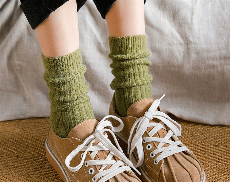 Striped Wool Crew Socks
