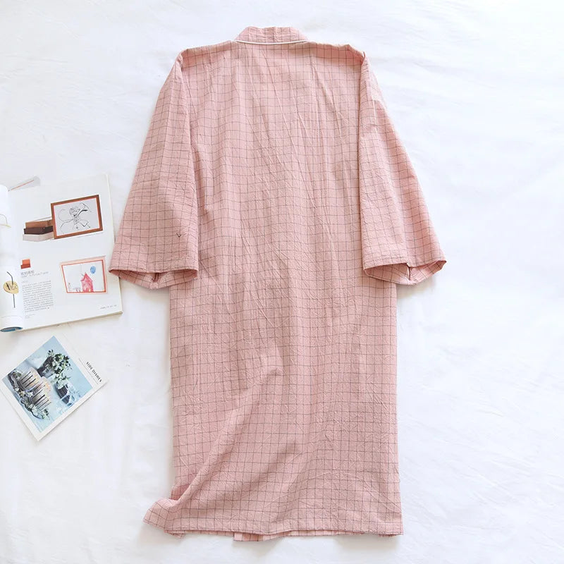 Relaxing Plaid Cotton Robes