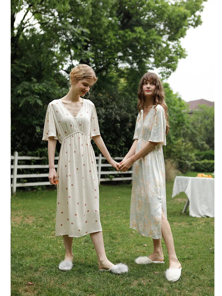 Floral Whisper Viscose Nightgown