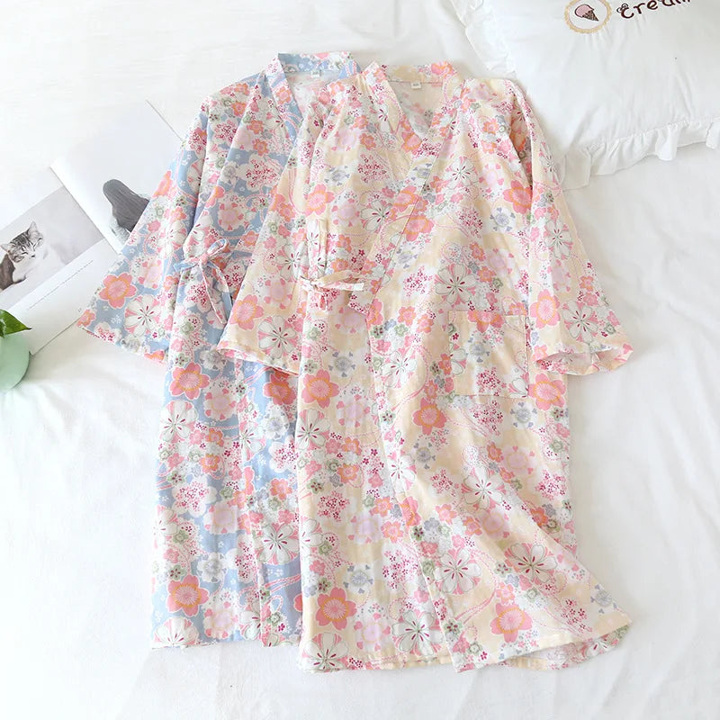 Sakura Bloom Cotton Robe