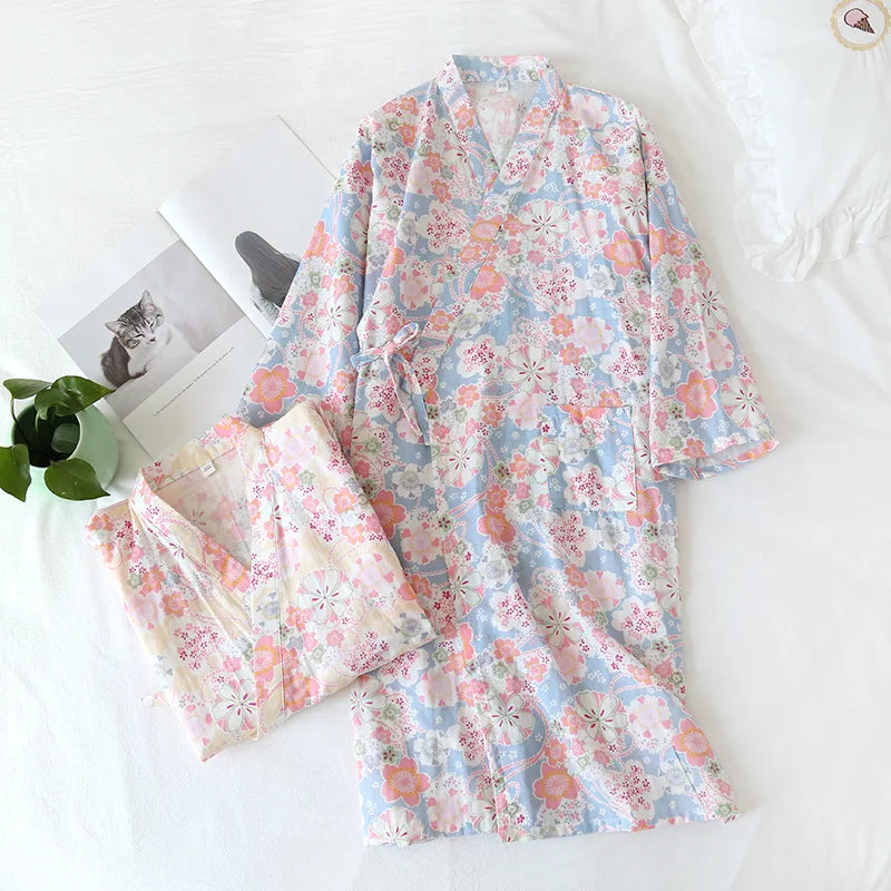 Sakura Bloom Cotton Robe