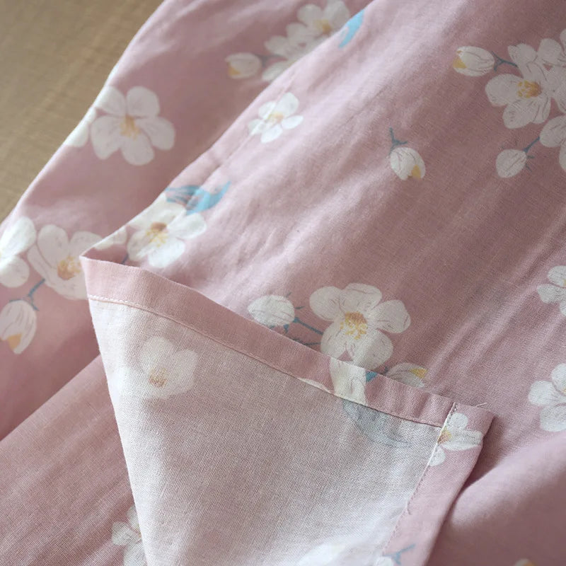 Cherry Blossom Cotton Kimono Robe