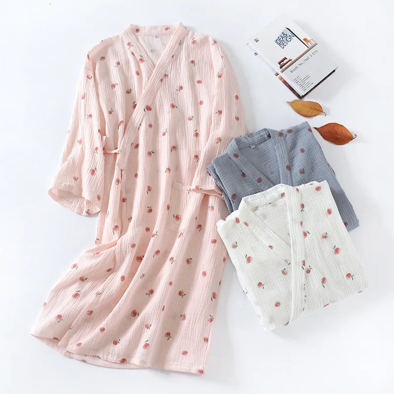 Cute Peachy Cotton Robe