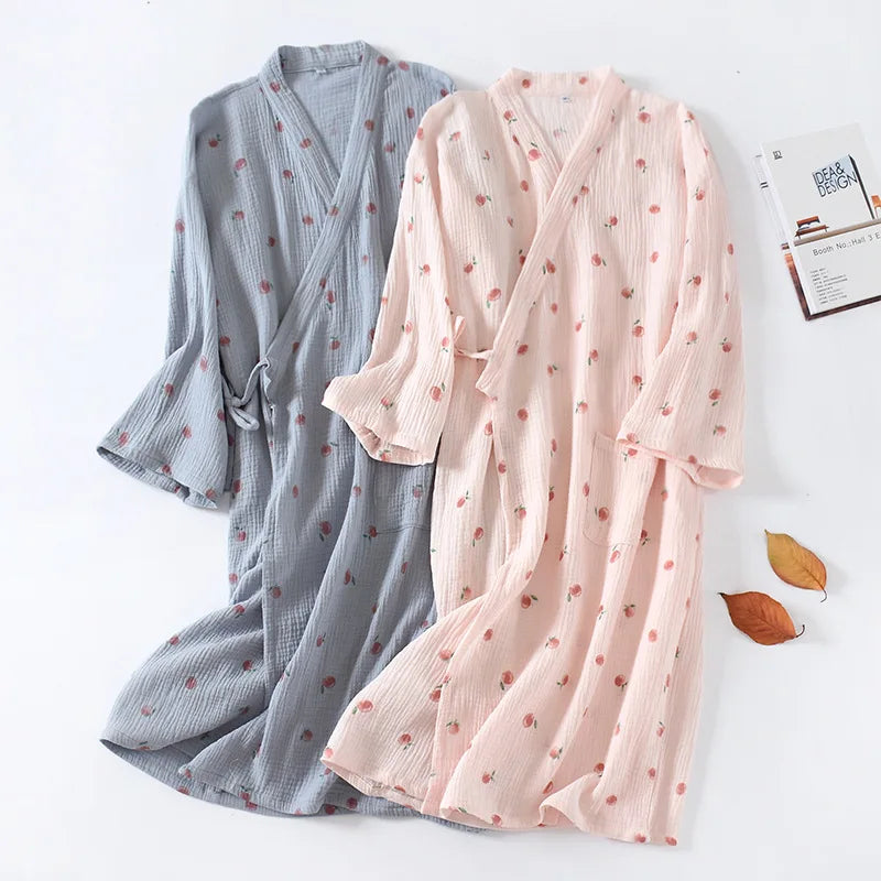 Cute Peachy Cotton Robe