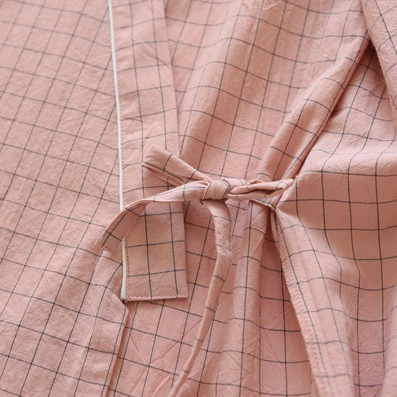 Relaxing Plaid Cotton Robes