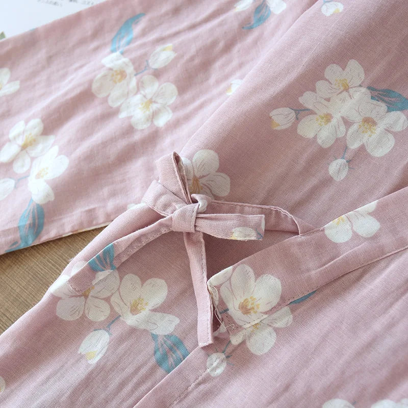 Cherry Blossom Cotton Kimono Robe