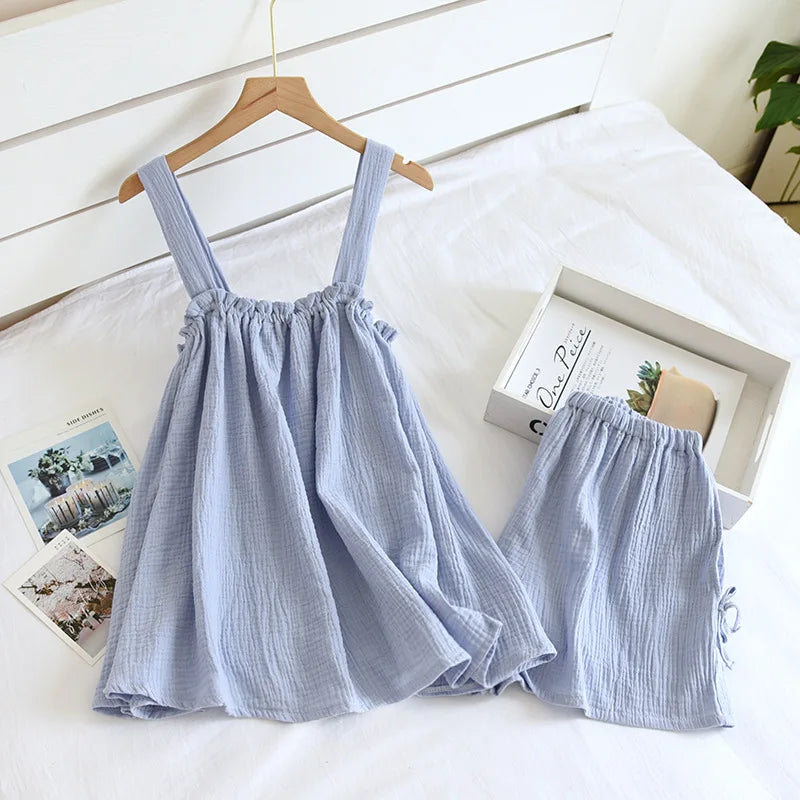 Light-and-Cozy Cotton Shorts Loungewear Set