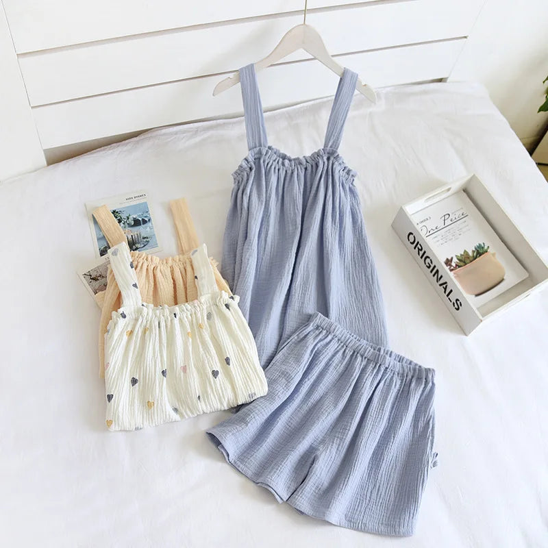 Light-and-Cozy Cotton Shorts Loungewear Set