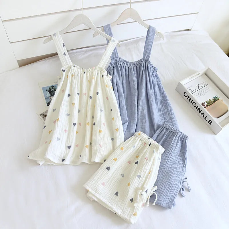 Light-and-Cozy Cotton Shorts Loungewear Set