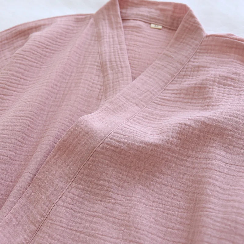 Kimono-Inspired Cotton Short-Sleeve Shorts Pajama Set