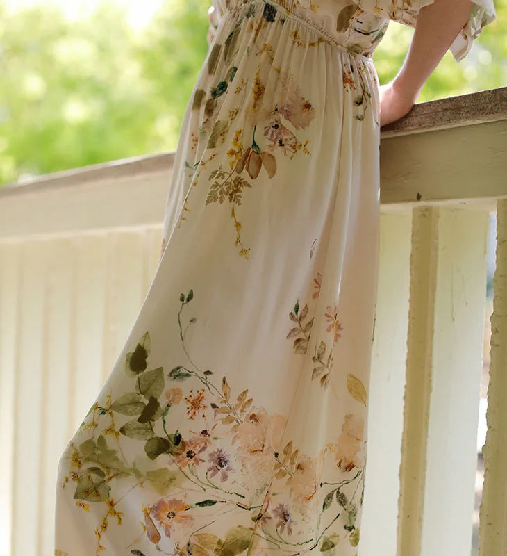 Elegant Floral Viscose Nightgown
