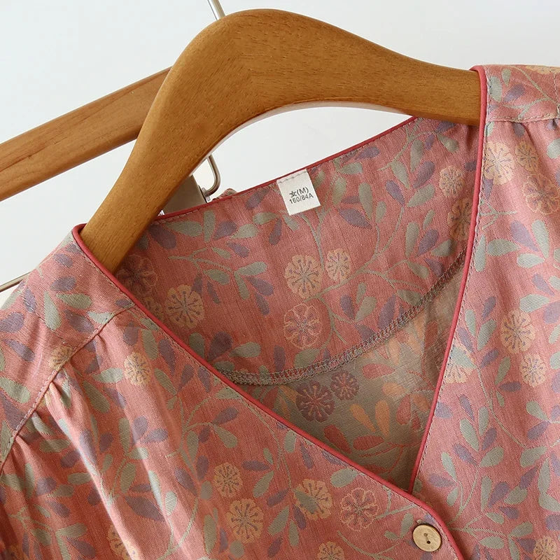 Floral Blush Cotton Loungewear Set