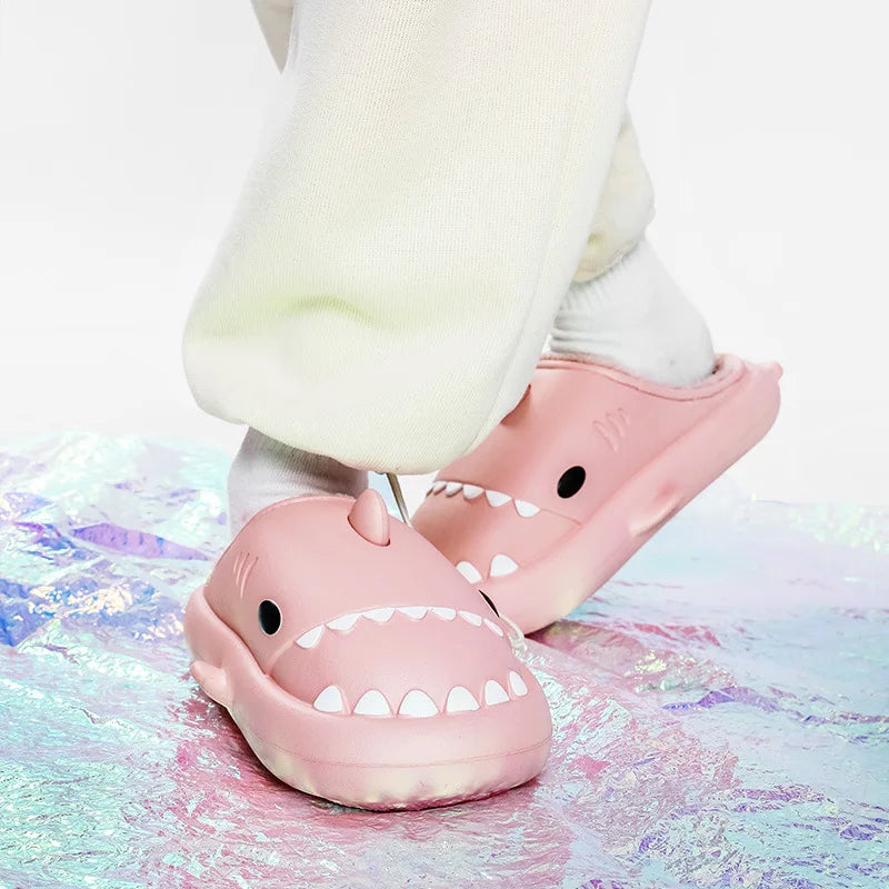Shark Hug Plush Cotton Slippers