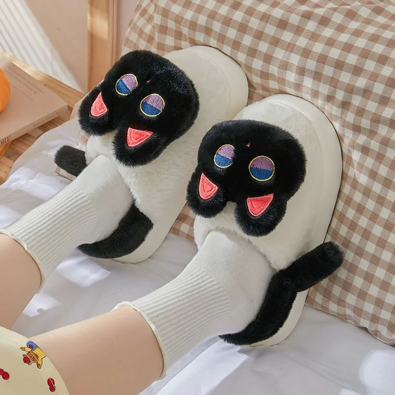 Purrfect Matching Cotton Cat Slippers