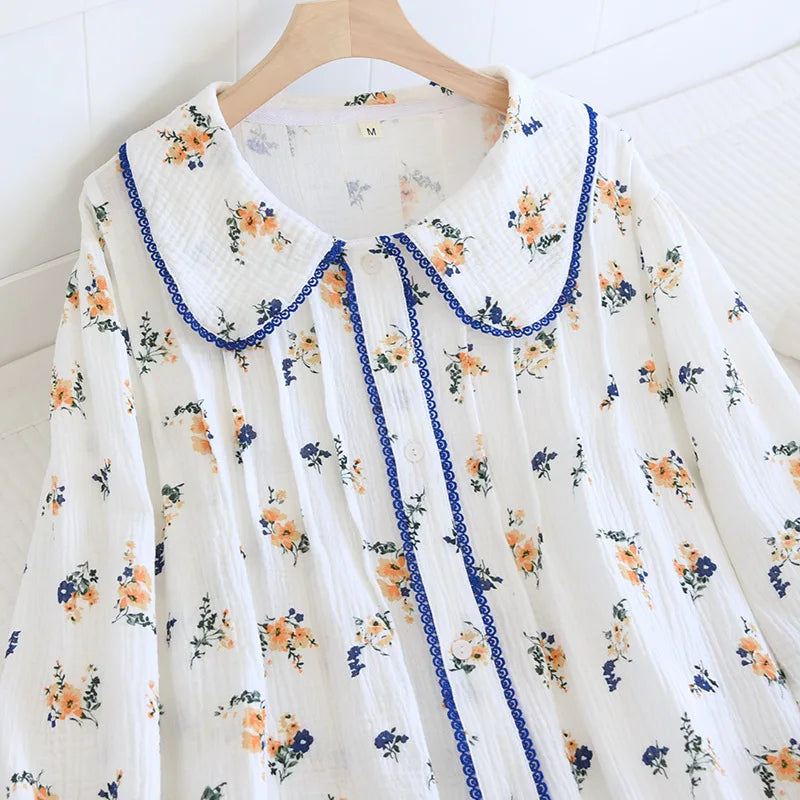Japanese Floral Cotton Nightgown