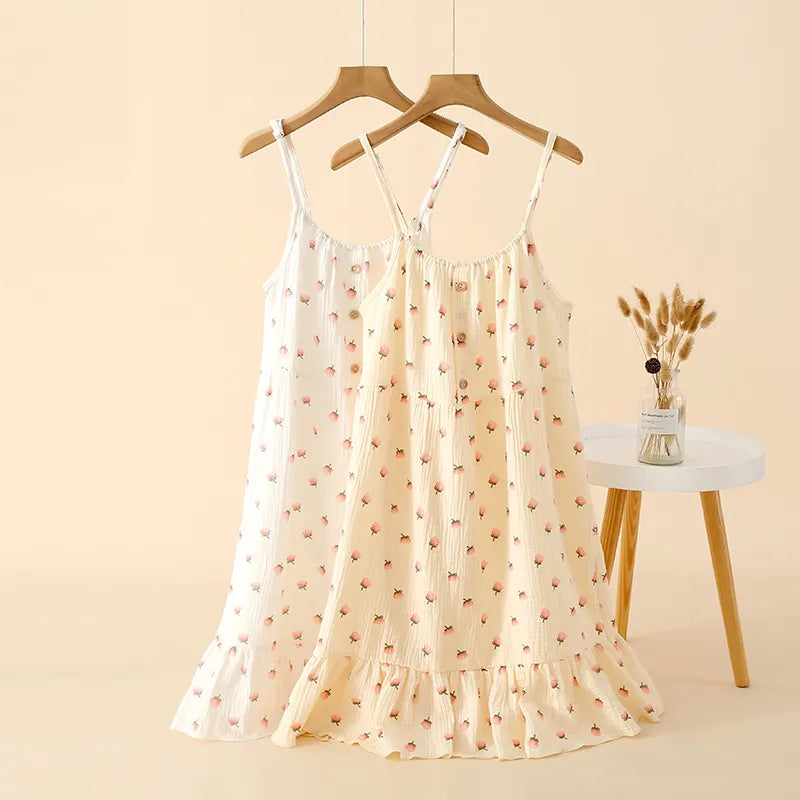 Peachy Cotton Cami Nightgown
