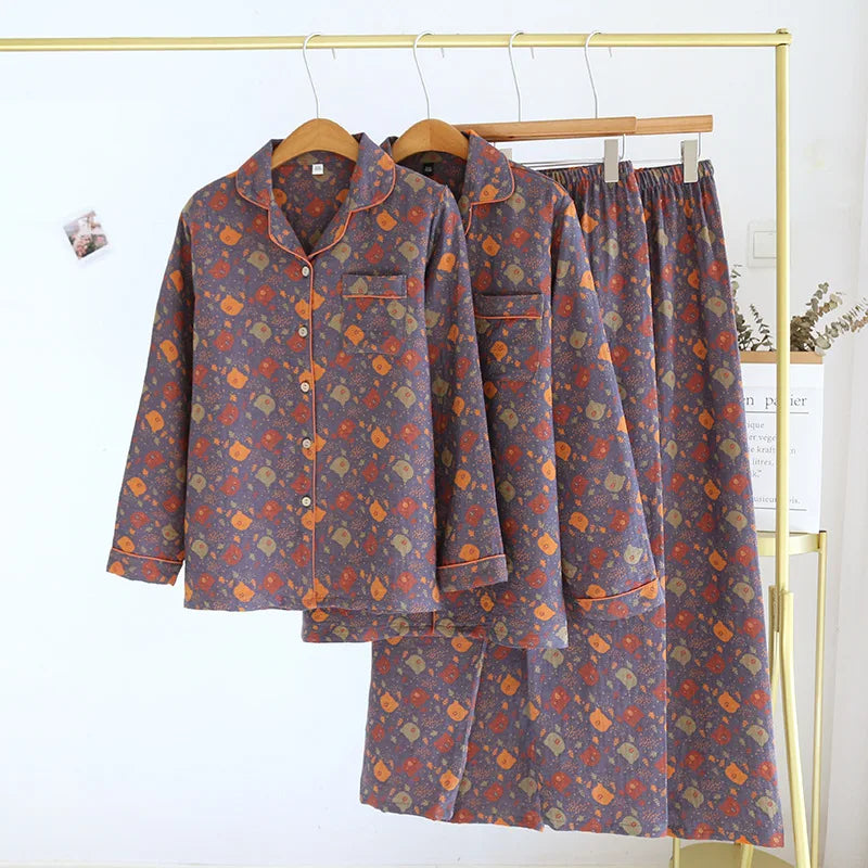 Cozy Pure Cotton Long-Sleeve Pants Pajama Set