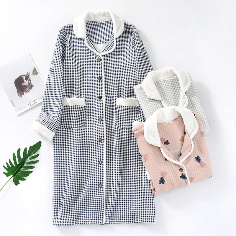 Thick Cotton Layered Nightgown