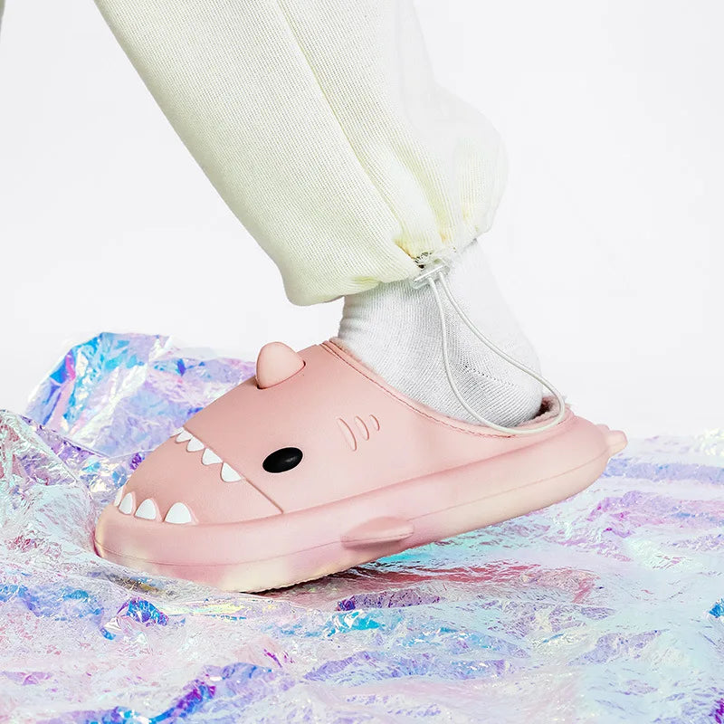 Shark Hug Plush Cotton Slippers