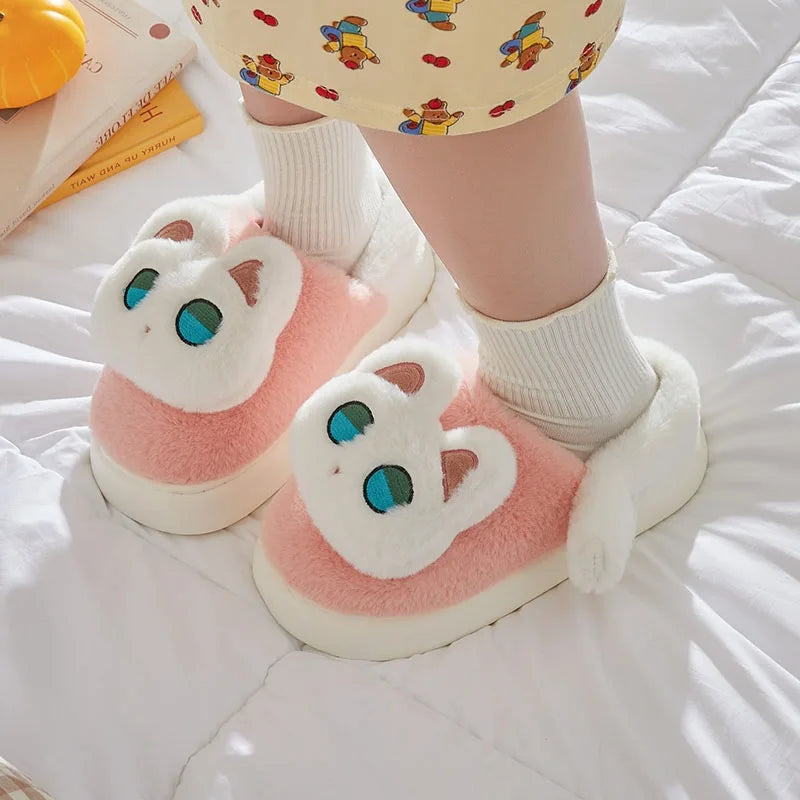 Purrfect Matching Cotton Cat Slippers