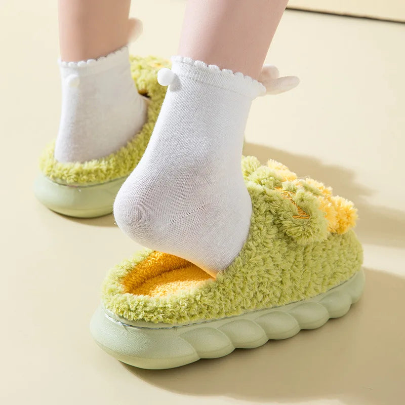 Cozy Floral Plush Slippers