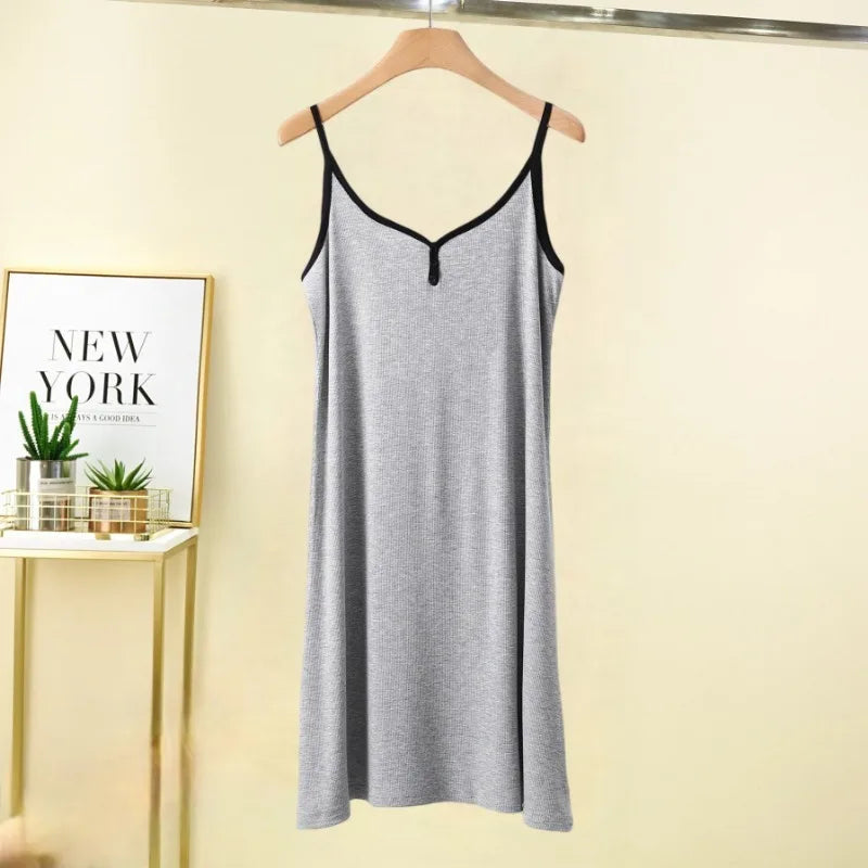 Sleek Cotton Sling Nightgown