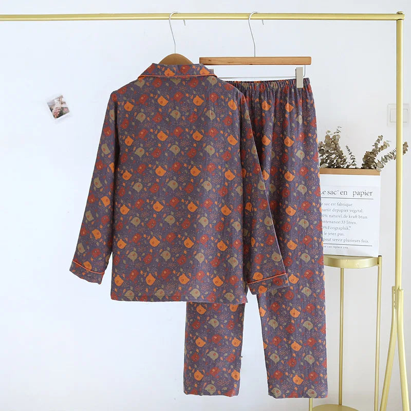 Cozy Pure Cotton Long-Sleeve Pants Pajama Set
