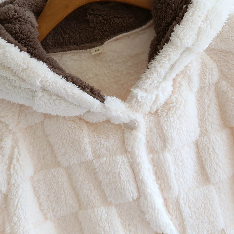 Cuddle-Up Off-White Flannel Robes