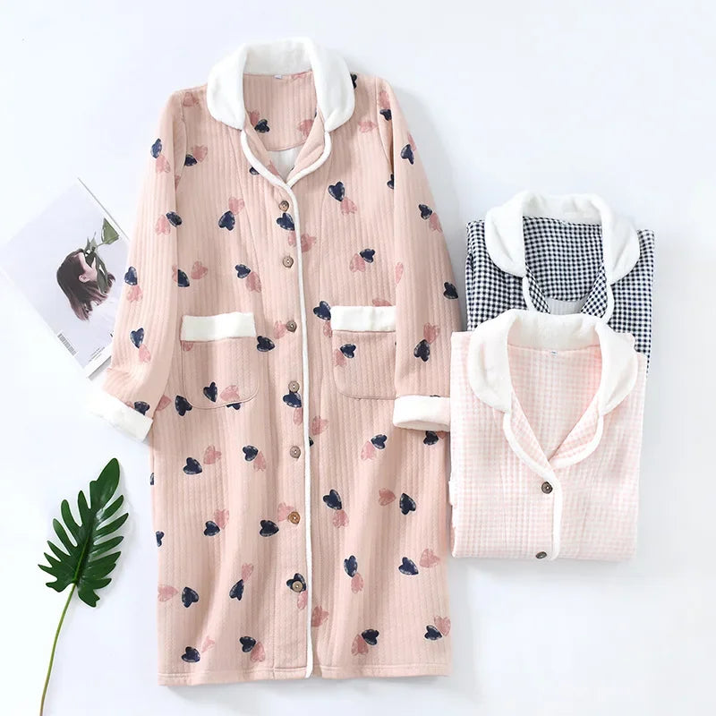 Thick Cotton Layered Nightgown