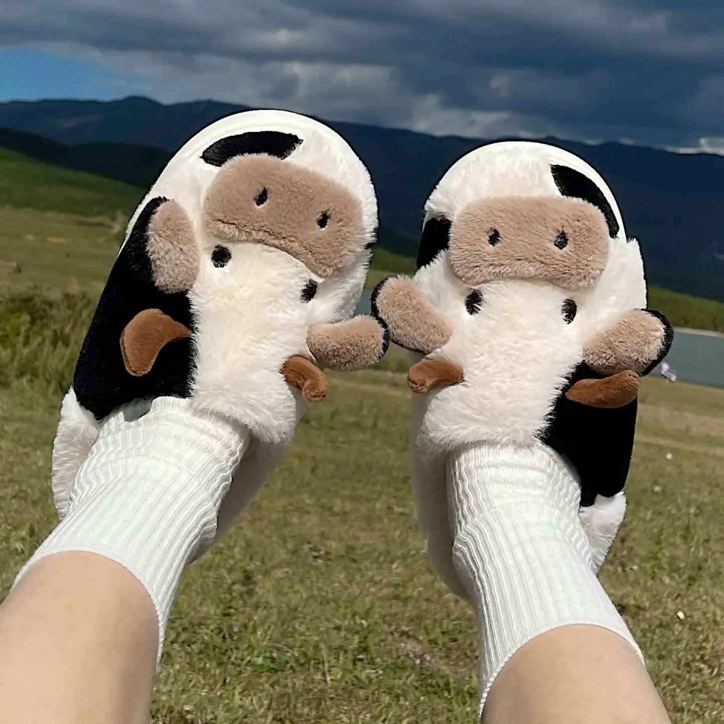 Cozy Cow Plush Slippers