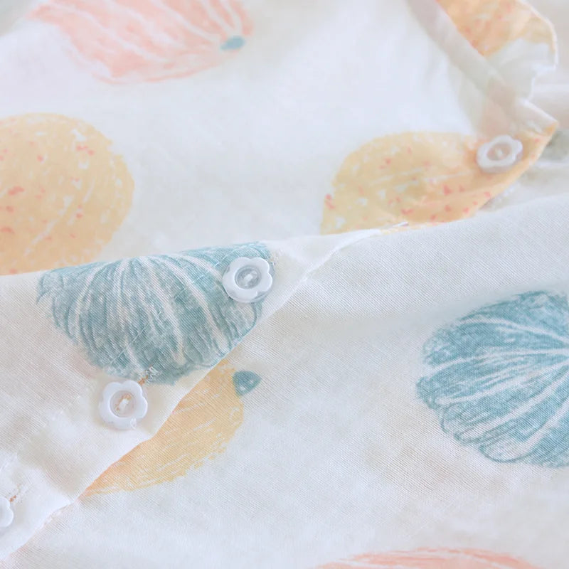 Pumpkin Lace-Trimmed Cotton Gauze Nightgown