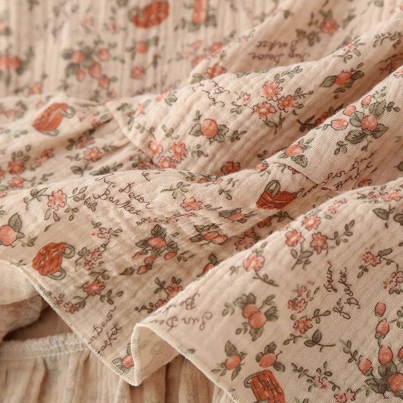 Floral Soft Cotton Long Nightgown