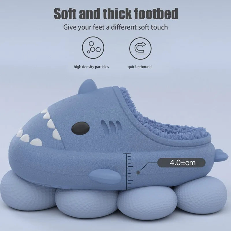 Shark Hug Plush Cotton Slippers