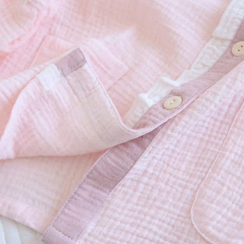 Pastel Cotton Long Sleeve Pants Pajama Set