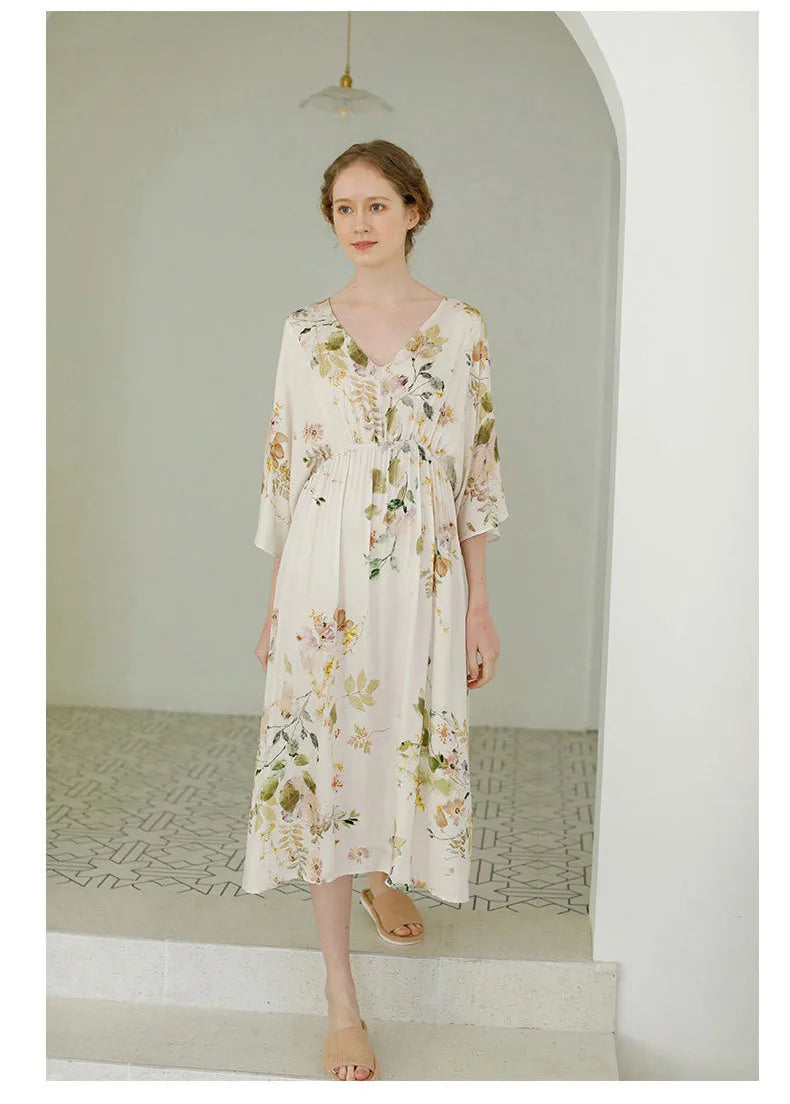 Elegant Floral Viscose Nightgown