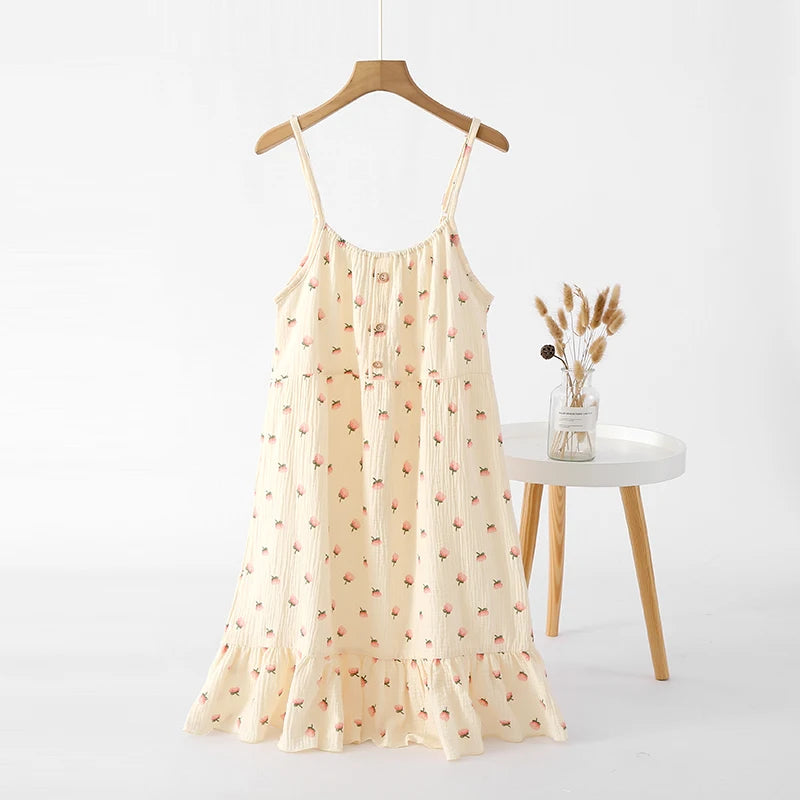 Peachy Cotton Cami Nightgown