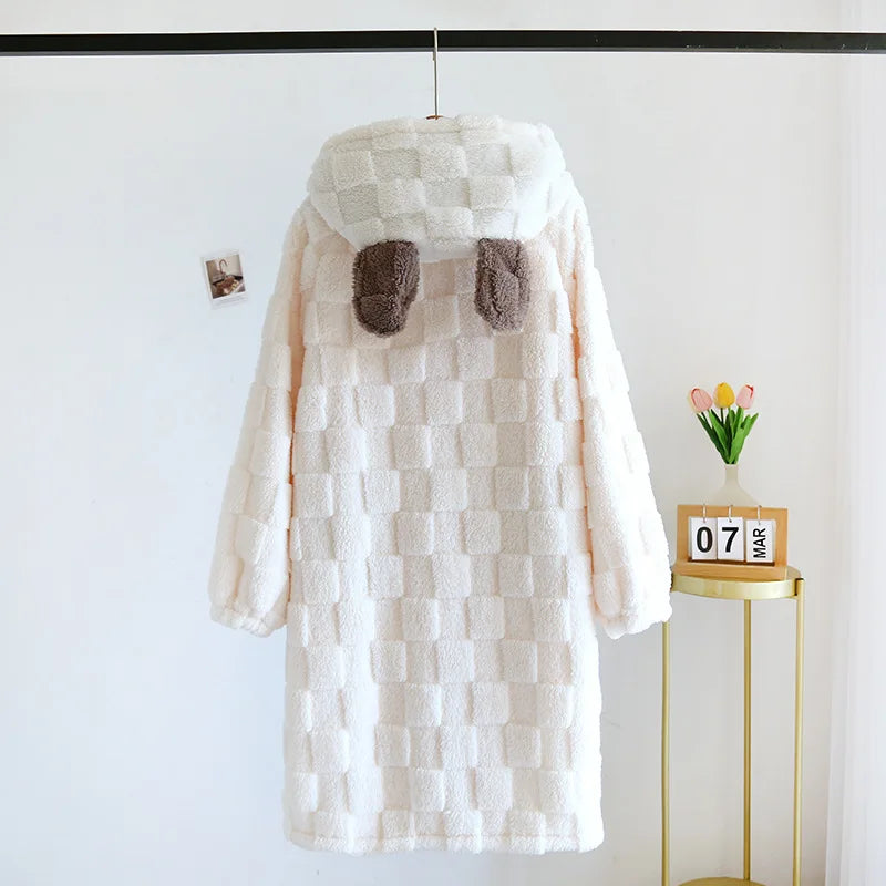 Cuddle-Up Off-White Flannel Robes