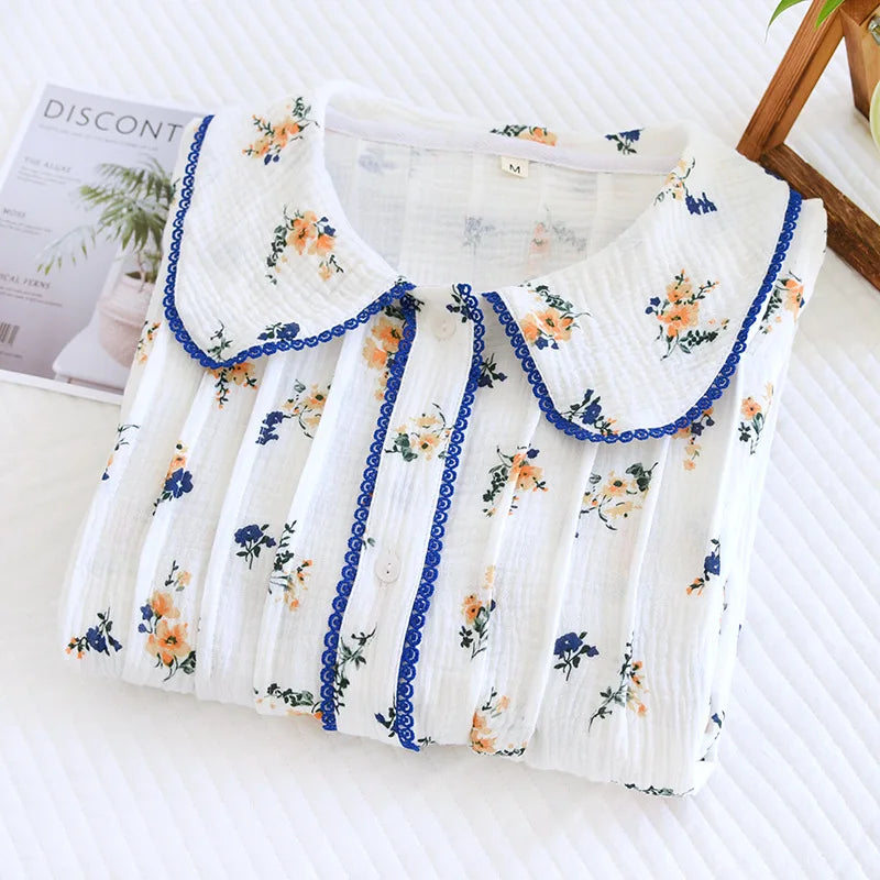 Japanese Floral Cotton Nightgown