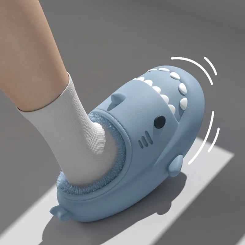 Shark Hug Plush Cotton Slippers