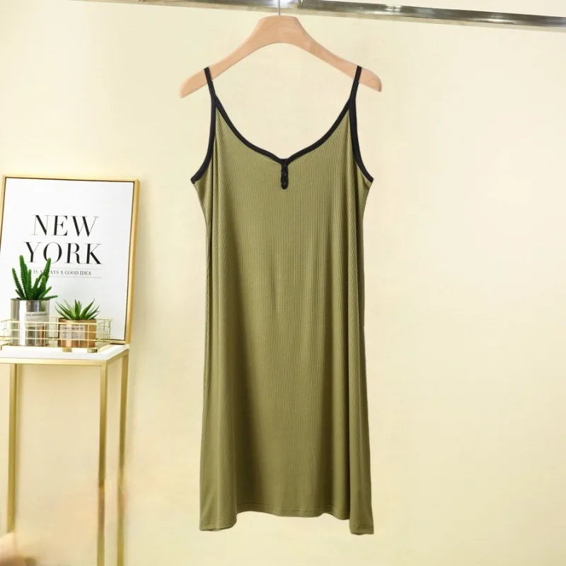 Sleek Cotton Sling Nightgown