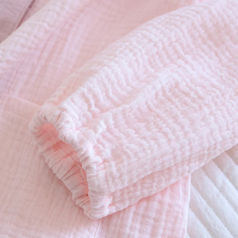 Pastel Cotton Long Sleeve Pants Pajama Set