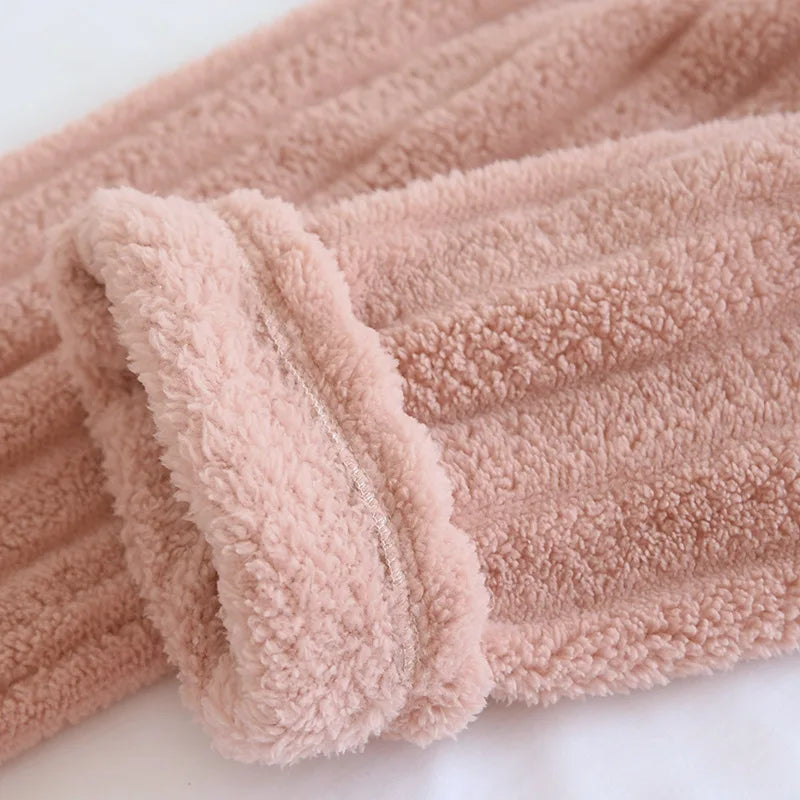 Fluffy Strawberry Dream Flannel Loungewear Set